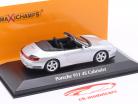 Porsche 911 4S convertible Año de construcción 2003 plata 1:43 Minichamps