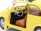 Fiat 500 F Custom と 取り外し可能な 屋根 建設年 1968 黄色 1:12 KK-Scale