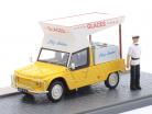 Citroen Mehari ice cream truck with figure yellow / white 1:43 Atlas
