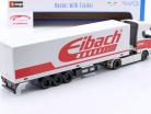 Scania Caminhão semirreboque com semi-reboque "Eibach" branco / vermelho 1:43 Bburago