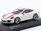 Porsche 911 (991) R ano 2016 branco / vermelho 1:43 Minichamps