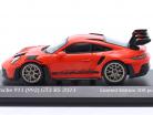 Porsche 911 (992) GT3 RS 2023 vermelho / dourado aros & decoração 1:43 Minichamps