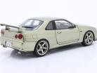 Nissan Skyline GT-R (R34) RHD Ano de construção 1999 luz verde metálico 1:18 Solido