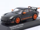 Porsche 911 (997.1) GT3 RS 建設年 2006 黒 / オレンジ 1:43 Minichamps
