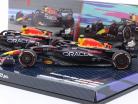 2-Car Set Verstappen #1 & Perez #11 Winner Bahrain & Saudi Arabia GP Formula 1 2023 1:43 Minichamps