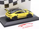 Porsche 911 (992) GT3 RS Paquete Weissach 2023 amarillo / negro llantas 1:43 Minichamps