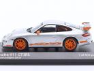 Porsche 911 (997.1) GT3 RS Год постройки 2006 серебро / апельсин 1:43 Minichamps