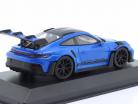 Porsche 911 (992) GT3 RS Pacote Weissach 2023 azul / preto aros 1:43 Minichamps