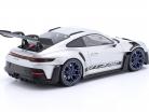Porsche 911 (992) GT3 RS Byggeår 2023 sølv / blåhed fælge 1:18 Minichamps