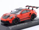Porsche 911 (992) GT3 RS Weissach-Paket 2023 rød / sort fælge 1:43 Minichamps