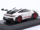 Porsche 911 (992) GT3 RS year 2022 white / red 1:64 Minichamps / Tarmac Works