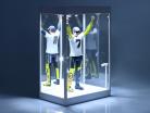 Single display case with 2 movable Led Lamps and Mirror for figures 1:6 white Triple9