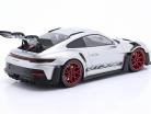 Porsche 911 (992) GT3 RS year 2023 silver / Red rims 1:18 Minichamps