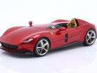 Ferrari Monza SP1 Byggeår 2019 rød metallisk 1:18 Bburago Signature