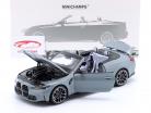 BMW M4 Cabriolet (G83) Bouwjaar 2021 Grijs metalen 1:18 Minichamps