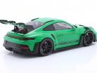 Porsche 911 (992) GT3 RS year 2023 green / black rims 1:18 Minichamps