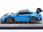 Porsche 911 (992) GT3 RS 2023 blauw / donker zilver velgen 1:43 Minichamps