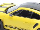 Porsche 911 (992) GT3 RS Bouwjaar 2023 geel / zwart velgen 1:18 Minichamps