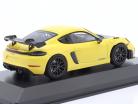 Porsche 718 (982) Cayman GT4 RS 2021 amarelo / preto aros 1:43 Minichamps