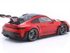 Porsche 911 (992) GT3 RS year 2023 red / silver rims 1:18 Minichamps