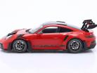 Porsche 911 (992) GT3 RS Byggeår 2023 rød / sølv fælge 1:18 Minichamps