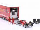 Set Race car Transporter with Ferrari 126C4 #27, #28 Monaco GP formula 1 1984 1:43 Brumm