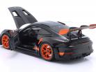 Porsche 911 (992) GT3 RS year 2022 black / orange rims 1:18 Minichamps