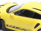 Porsche 911 (992) GT3 RS Anno di costruzione 2023 giallo / argento cerchi 1:18 Minichamps