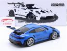 Porsche 911 (992) GT3 RS Año de construcción 2023 azul / plata llantas 1:18 Minichamps