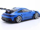 Porsche 911 (992) GT3 RS year 2023 blue / silver rims 1:18 Minichamps