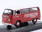 Volkswagen VW T2 autobus Porsche Renndienst 1972 rosso 1:43 Minichamps