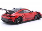 Porsche 911 (992) GT3 RS Weissach package 2022 red / black rims 1:18 Minichamps