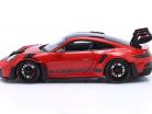 Porsche 911 (992) GT3 RS Pacote Weissach 2022 vermelho / preto aros 1:18 Minichamps
