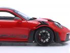 Porsche 911 (992) GT3 RS Weissach-Paket 2022 rot / schwarze Felgen 1:18 Minichamps