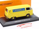 Volkswagen VW T2 bus tysk Forbundspostkontoret Byggeår 1972 gul 1:43 Minichamps