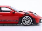 Porsche 911 (992) GT3 RS 2023 guards red / silver rims 1:18 Minichamps