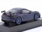 Porsche 718 (982) Cayman GT4 RS 2021 blu genziana metallico / azzurro cerchi 1:43 Minichamps