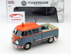 Volkswagen VW Typ 2 T1 VW servicio al cliente naranja / azul 1:24 MotorMax