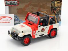 Jeep Wrangler Bouwjaar 1992 film Jurassic World 2015 rood / wit 1:24 Jada Toys