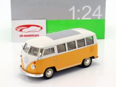 Volkswagen VW T1 バス 年 1963 黄色 / 白 1:24 Welly