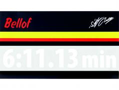 Stefan Bellof наклейка запись на коленях 6:11.13 min белый 120 x 25 mm
