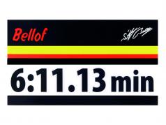 Stefan Bellof Aufkleber Rekordrunde 6:11.13 min schwarz 120 x 25 mm