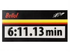 Stefan Bellof 3D sticker giro record 6:11.13 min nero 120 x 25 mm