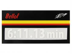 Stefan Bellof 3D Aufkleber Rekordrunde 6:11.13 min weiß 120 x 25 mm