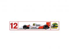Ayrton Senna etiqueta engomada McLaren MP4/4 campeón del mundo fórmula 1 1988