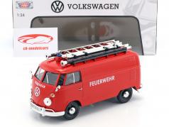 Volkswagen VW Type 2 T1 autobús departamento de bomberos rojo 1:24 MotorMax