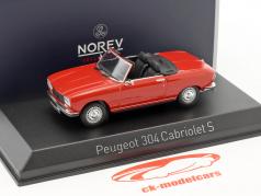 Peugeot 304 Cabriolet S Bouwjaar 1973 rood 1:43 Norev