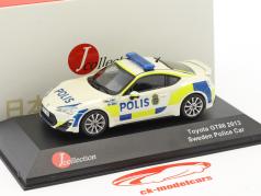 Toyota GT86 警察 瑞典 建造年份 2013 白 / 黄 / 蓝 1:43 JCollection