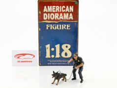 Police K9 enhed Set II: Police Officer og K9 Hund 1:18 American Diorama