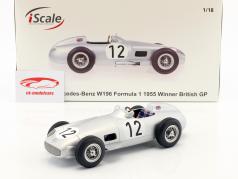 Stirling Moss Mercedes-Benz W196 #12 vencedor britânico GP fórmula 1 1955 1:18 iScale